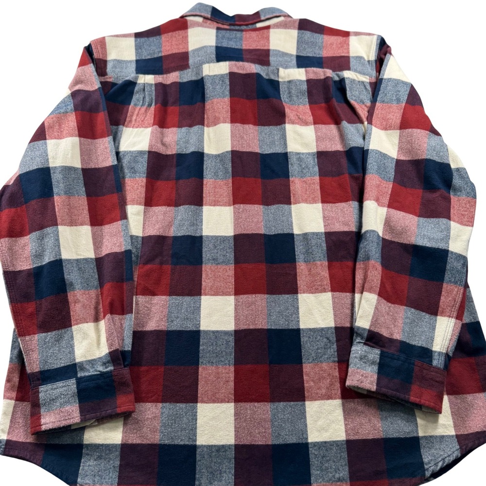 Carhartt Plaid Flannel Button Down Mens XL Red Blue Original Fit Work Shirt - Picture 3 of 10